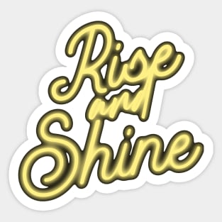 Neon Rise and Shine Sign Art Sticker